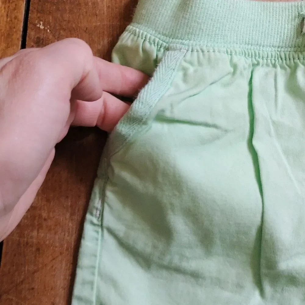 Carters Shorts 2T mint green cotton shorts pull on Spring Easter Pastel